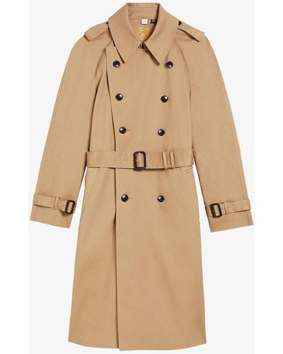 Ted Baker Ogmore Double-breasted Cotton Trench Coat - Natural