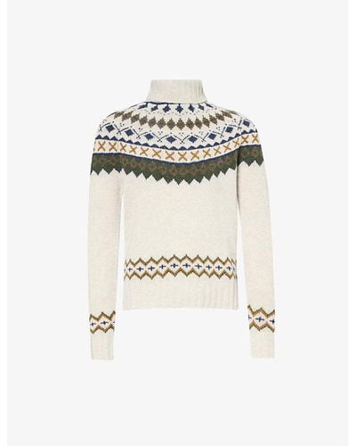 Barbour Roose Contrast-pattern Wool Jumper X - Natural