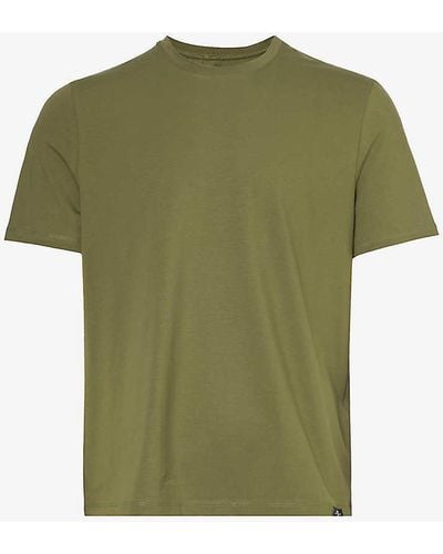 7 For All Mankind Luxe Performance Crewneck Regular-fit Stretch-cotton Jersey T-shirt - Green