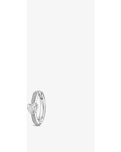 Thomas Sabo Heart Sterling-silver And Cubic Zirconia Single Hoop Earring - White