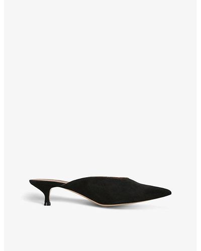 Le Monde Beryl Venetian Pointed-toe Suede Heeled Courts - Black