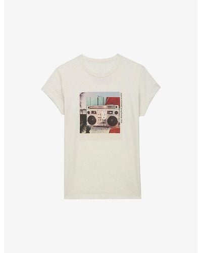 Zadig & Voltaire Anya Graphic-print Short-sleeve Cotton T-shirt - White