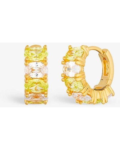 July Child Gia Yellow -plated Brass huggie Hoop Earrings - Metallic