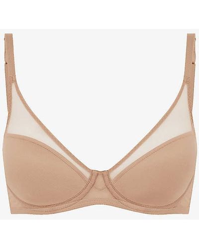 Agent Provocateur Lucky Panelled Stretch-tulle Underwired Bra - White