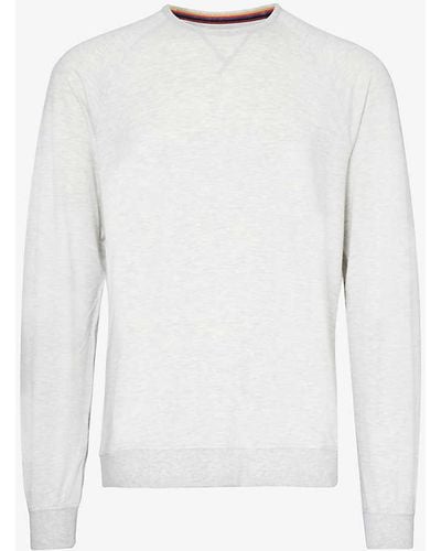 Paul Smith Brand-patch Stretch-jersey Sweatshirt - White