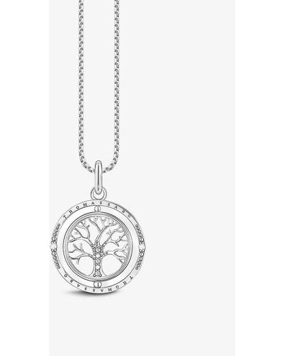 Thomas Sabo Tree Of Love Sterling-silver And Zirconia Pendant Necklace - White
