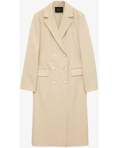 JOSEPH Peak-lapel Double-breasted Stretch-wool Coat - Natural