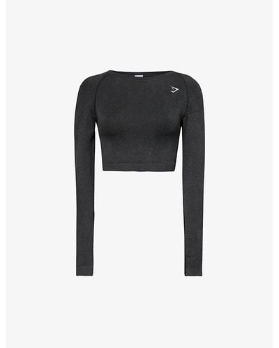 GYMSHARK Adapt Fleck Fitted Stretch-woven Top - Black