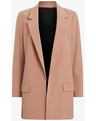 AllSaints Aleida Open-front Single-breasted Stretch-woven Blazer - Pink