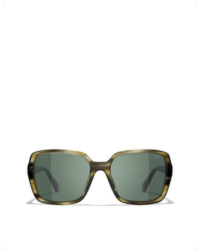 Chanel Square Sunglasses - Green