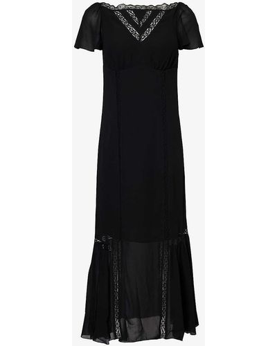 Reformation Domini Scoop-neck Crepe Midi Dress - Black