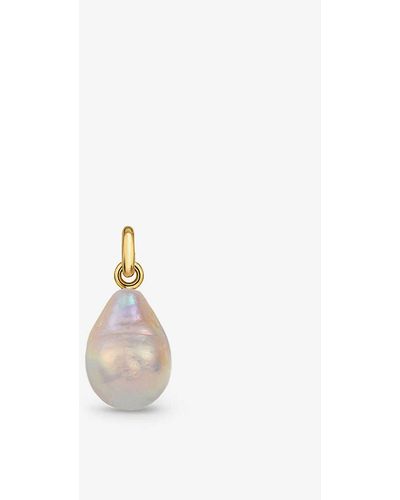 Monica Vinader Fiji Bud Mini -plated Sterling Silver And Baroque Pearl Pendant - White