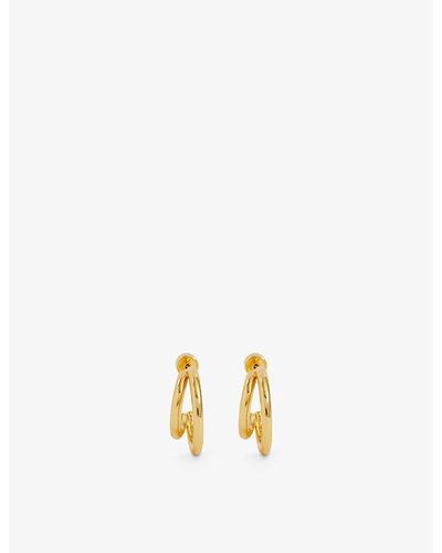 OMA THE LABEL Chunky Layered 18ct Yellow- Plated Brass Hoop Earrings - Metallic