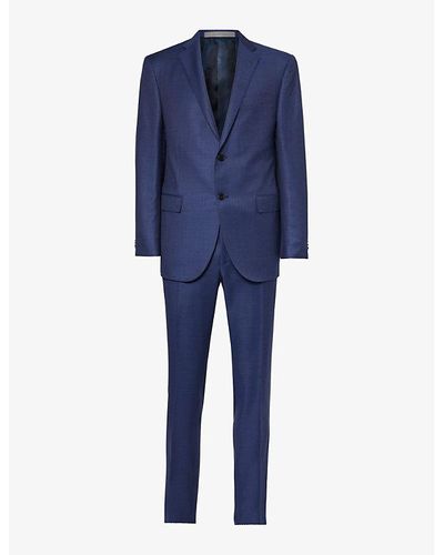 Corneliani Single-breasted Regular-fit Wool Suit - Blue