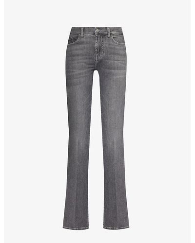 7 For All Mankind Bootcut Mid-rise Stretch-denim Jeans - Gray