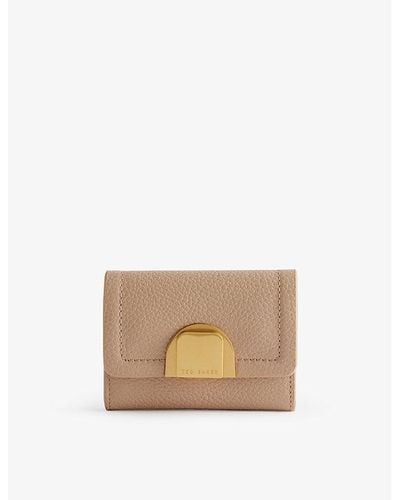 Ted Baker Imperia Lock-embellished Small Leather Purse - Natural