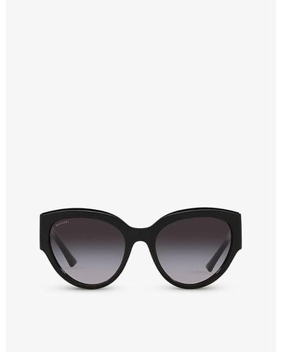 BVLGARI Bv8258 Butterfly-frame Acetate Sunglasses - Black