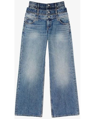 Sandro Triple-waist High-rise Denim Jeans - Blue