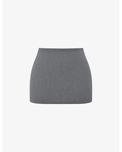 House Of Cb Jessamine A-line Stretch-woven Mini Skirt - Grey