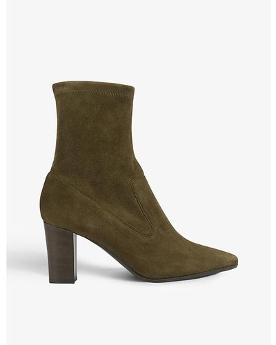 LK Bennett Alice Stretch-suede Ankle Boots - Green