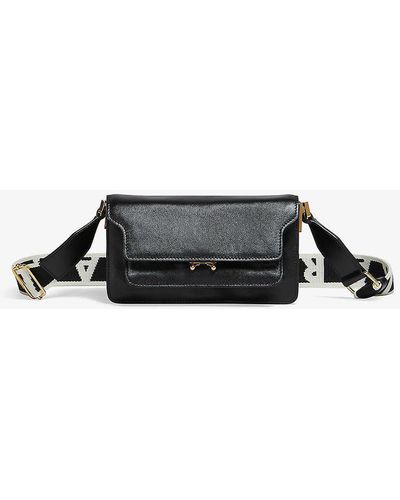 Marni Trunk Leather Shoulder Bag - Black