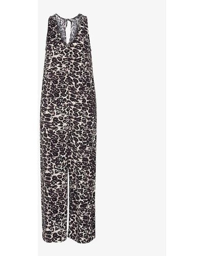 Whistles Clouded Leopard-print Woven Jumpsuit - White