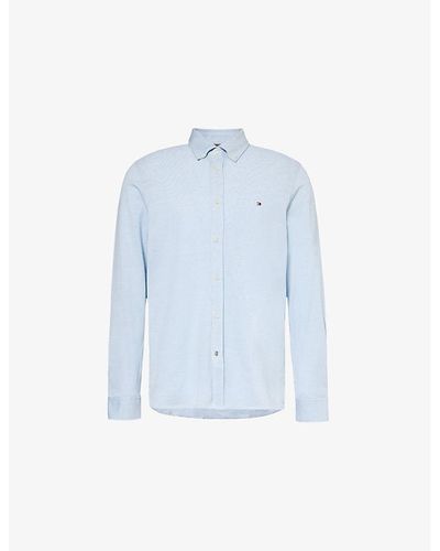 Tommy Hilfiger Logo-embroidered Slim-fit Cotton-piqué Polo Shirt - Blue