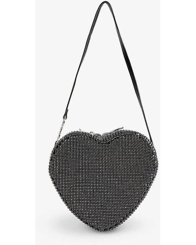 Juicy Couture Heart-shaped Crystal-embellished Mesh Shoulder Bag - Black