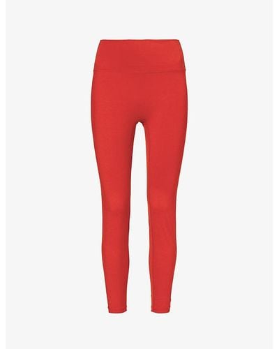 ADANOLA Ultimate Brand-print High-rise Stretch-jersey leggings - Red