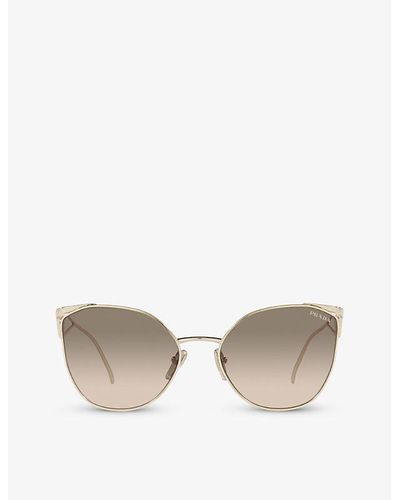 Prada Pr 50zs Cat-eye Metal Sunglasses - Metallic