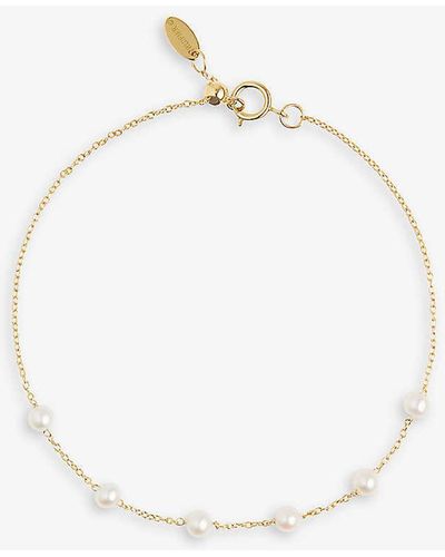 The Alkemistry Ruifier Morning Dew Mist 18ct -gold And Freshwater Pearl Bracelet - Yellow
