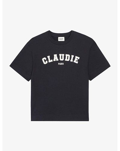 Claudie Pierlot Logo-print Short-sleeve Cotton T-shirt - Black