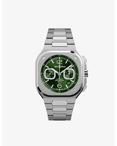 Bell & Ross Br05c-gn-stsst Chrono Stainless-steel Automatic Watch - Green