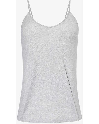 Skin Sexy V-neck Cotton-jersey Top X - White