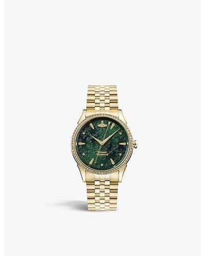 Vivienne Westwood Vv208gdgd Wallace Gold-toned Stainless-steel And Swarovski Crystal Quartz Watch - Metallic
