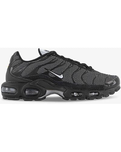 Nike Air Max Plus Brand-embroidered Woven Low-top Trainers - Black
