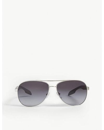 Prada Linea Rossa Ps53p Pilot-frame Sunglasses - Black