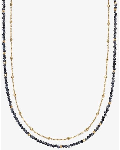 Astley Clarke Biography Snowflake-obsidian 18ct Gold Vermeil Necklace - White