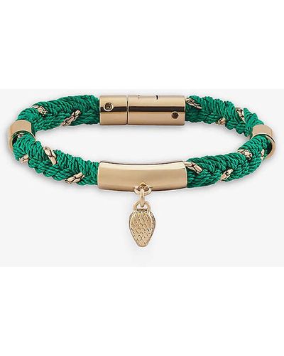 BVLGARI Serpenti Forever Cord And Gold-plated Brass Charm Bracelet - Green