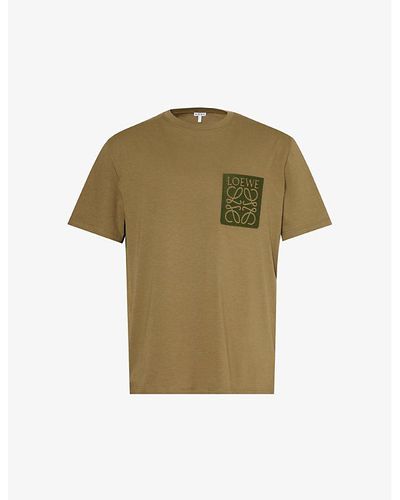 Loewe Anagram-embroidered Relaxed-fit Cotton-jersey T-shirt X - Green