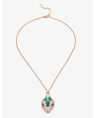 White gold Serpenti Necklace Green with 2.63 ct Emeralds,Diamonds