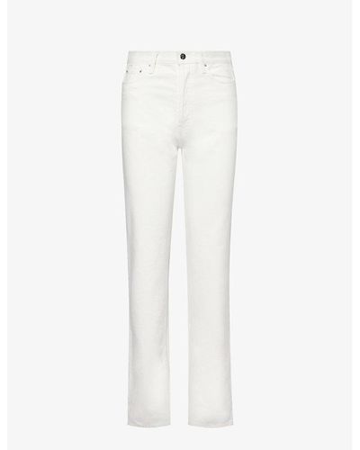 Totême Straight-leg Mid-rise Organic-cotton Jeans - White
