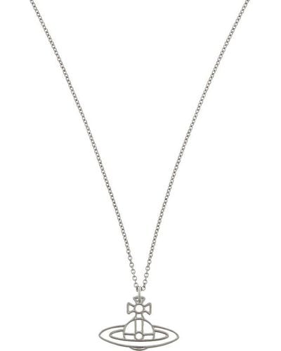 Vivienne Westwood Thin Lines Flat Orb Necklace - Metallic