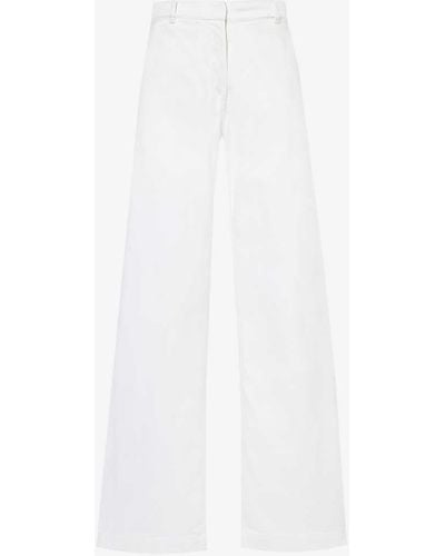 Another Tomorrow Carpenter Wide-leg Mid-rise Organic Stretch-denim Trousers - White