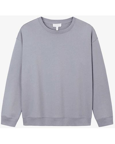 The White Company Round-neck Relaxed-fit Organic-cotton Sweatshirt - Grey