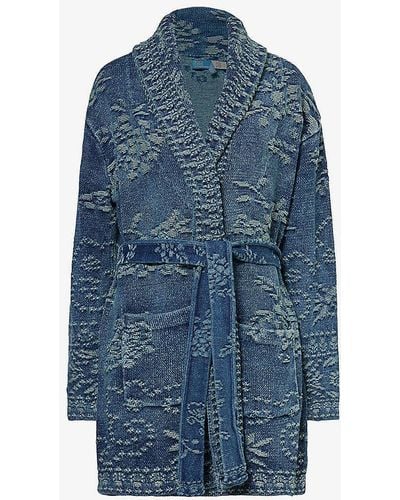 Polo Ralph Lauren Floral-embroidered Cotton Cardigan - Blue