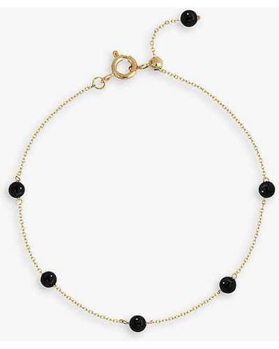 The Alkemistry Beaded 18ct Yellow-gold And Onyx Bracelet - White