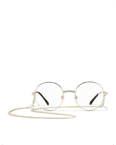 Chanel Ch2186 Round-frame Eyeglasses - White
