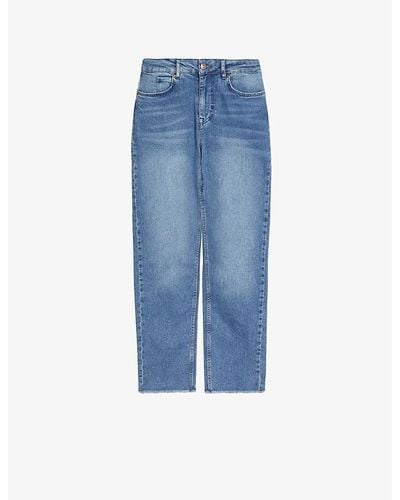 Ted Baker Morgani High-rise Stretch Organic Cotton-blend Jeans - Blue