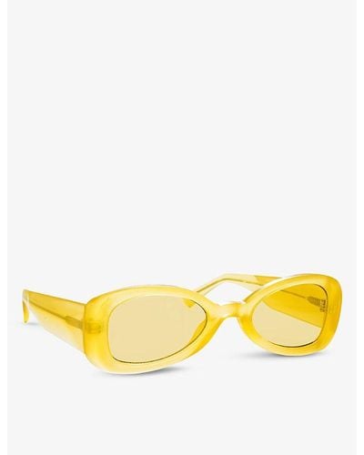 Linda Farrow X Dries Van Noten Oval-frame Acetate Sunglasses - Yellow